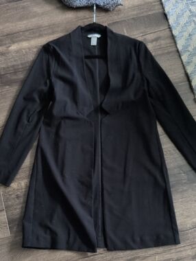 H&M Black Open-Front Blazer Coatigan